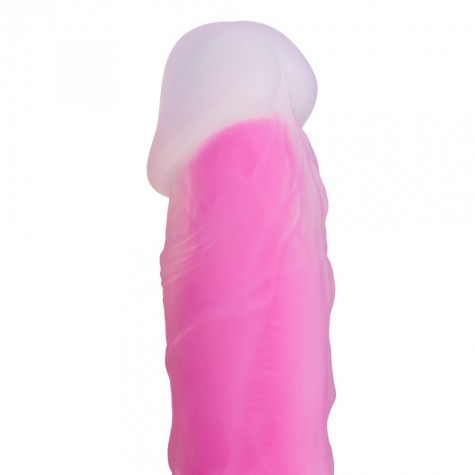 Ярко-розовый фаллоимитатор-реалистик So Divine Glorious Real skin feel pink dildo - 19 см.