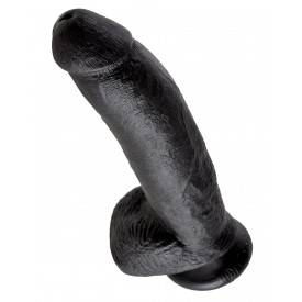 Чёрный фаллоимитатор 9" Cock with Balls - 22,9 см.