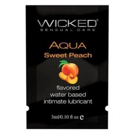 Лубрикант с ароматом спелого персика WICKED AQUA Sweet Peach - 3 мл.